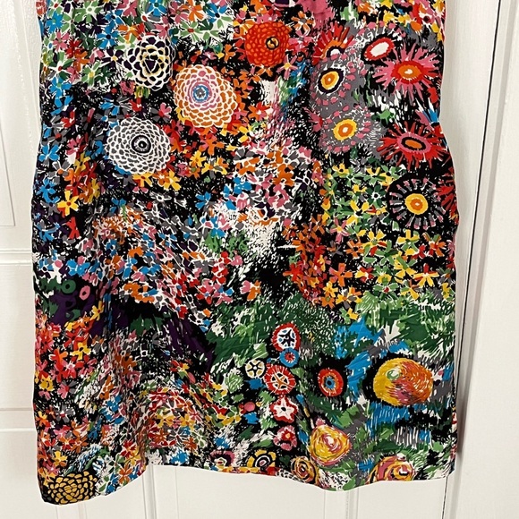 See by Chloe Multi Floral 100% Silk Dress Flutter Sleeve Vibrant Cottagecore US8 - Picture 3 of 14